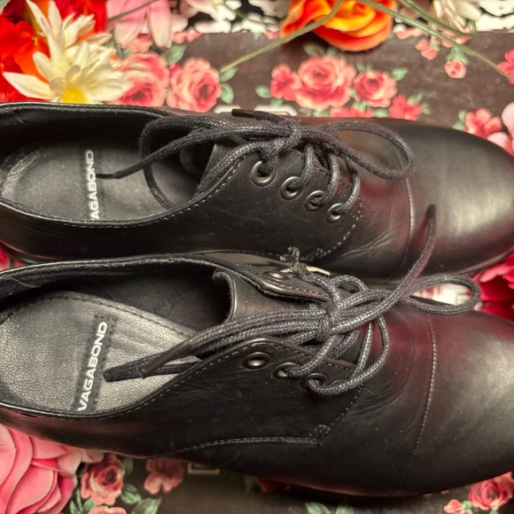 Vagabond Dioon Black Chunky Heel Oxford Shoes - Picture 7 of 10